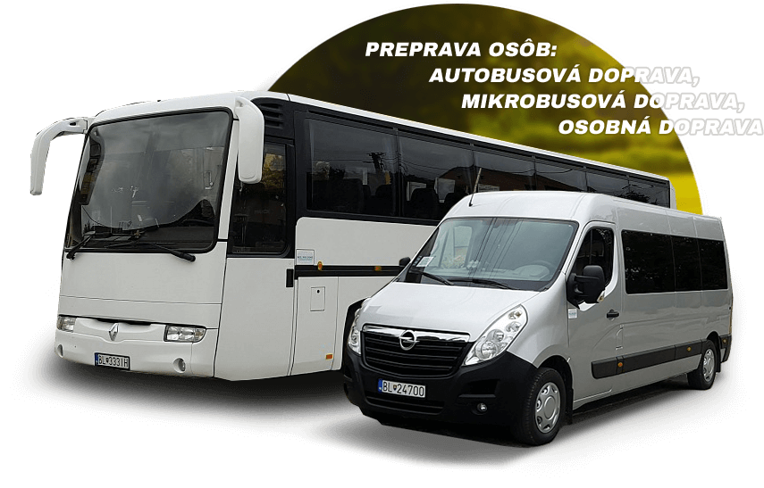 Preprava osôb: autobusová doprava, mikrobusová doprava, osobná doprava